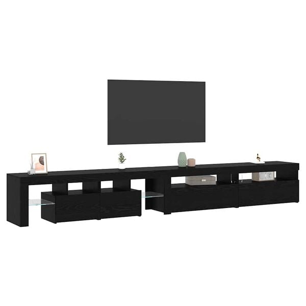 vidaXL TV Cabinet 3 pcs Black Oak 290 x 37 x 40 cm Engineered Wood