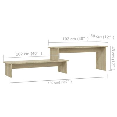 vidaXL TV Cabinet Sonoma Oak 180x30x43 cm Engineered Wood