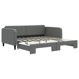 vidaXL Daybed with Trundle without Mattress Dark Grey 90x190 cm