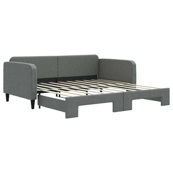 vidaXL Daybed with Trundle without Mattress Dark Grey 90x190 cm