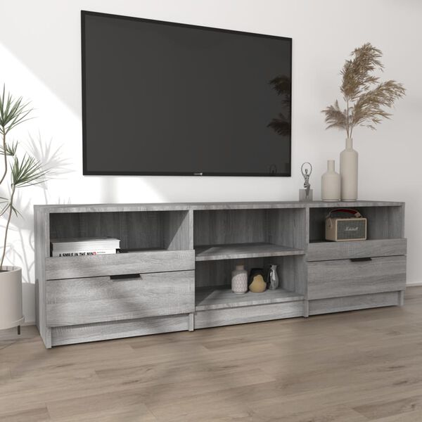 vidaXL TV Cabinet Grey Sonoma 150x33.5x45 cm Engineered Wood
