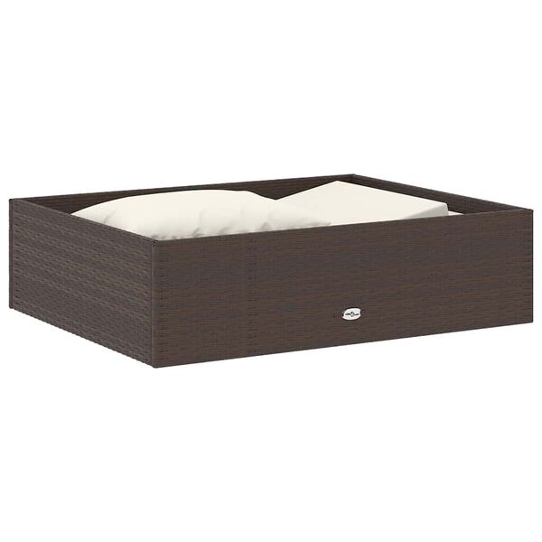 vidaXL 2 Piece Garden Lounge Set with Cushions Poly Rattan Brown