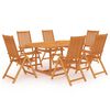 vidaXL 7 Piece Garden Dining Set Solid Teak Wood