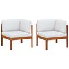 vidaXL Garden Corner Sofas 2 pcs with Cushions Wood Acacia&Rope