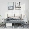 vidaXL Metal Bed Frame without Mattress with Headboard Black 150x200cm