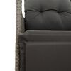 vidaXL Reclining Garden Chair with Cushions Grey Poly Rattan