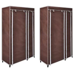 vidaXL Folding Wardrobe | Brown | Polypropylene fabric and steel | Medium