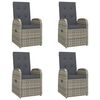 vidaXL 5 Piece Garden Dining Set with Cushions Grey Poly Rattan