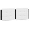 vidaXL Headboard Cushion "Zadar" White and Black 137 cm Double Faux Leather