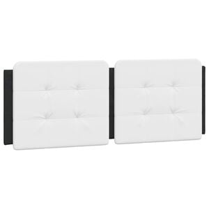 vidaXL Headboard Cushion "Zadar" White and Black 137 cm Double Faux Leather