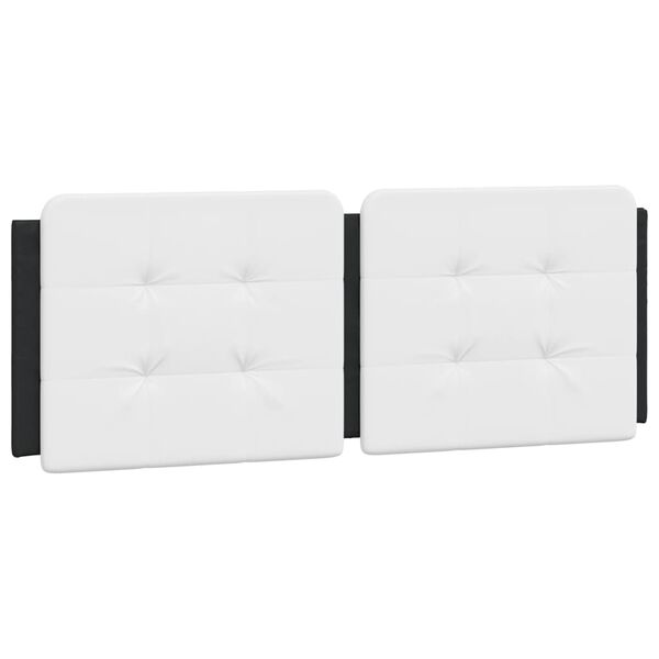 vidaXL Headboard Cushion "Zadar" White and Black 137 cm Double Faux Leather