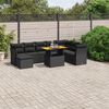 vidaXL 9 Piece Garden Sofa Set with Cushions Black Poly Rattan