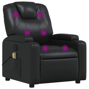 vidaXL Massage Recliner Chair Black Faux Leather