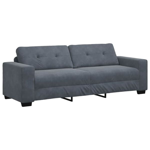 vidaXL 3-Seater Sofa Dark Grey 180 cm Velvet