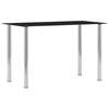 vidaXL Dining Table | Black | Tempered glass, stainless steel | Large