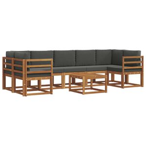 vidaXL Outdoor Sofa Set 8 pcs Natural and Anthracite