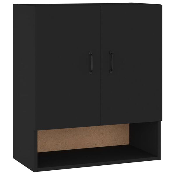 vidaXL Wall Cabinet Black 60x31x70 cm Engineered Wood