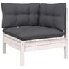 vidaXL 12 Piece Garden Lounge Set with Cushions White Solid Pinewood