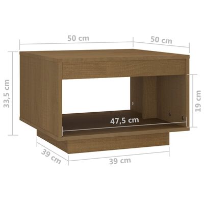 vidaXL Coffee Table Honey Brown 50x50x33.5 cm Solid Pinewood