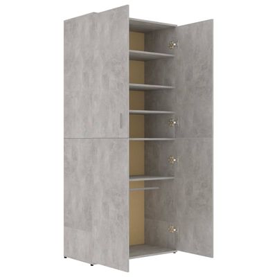 vidaXL Shoe Cabinet Concrete Grey 80x39x178 cm Engineered Wood