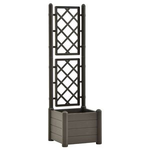 vidaXL Garden Planter | Anthracite | Polypropylene | Medium | Decorative Inlays