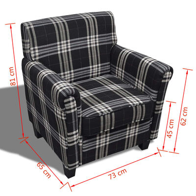 vidaXL Sofa Chair with Cushion Black Fabric