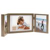 vidaXL Trifold Photo Frame | Light brown | MDF, PS