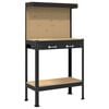 vidaXL Workbench Black 81 x 41 x 145 cm Engineered Wood and Metal