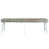 vidaXL Bench 160 cm White Natural Kubu Rattan and Solid Mango Wood