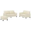 vidaXL 3 Piece Sofa Set with Cushions Cream Faux Leather