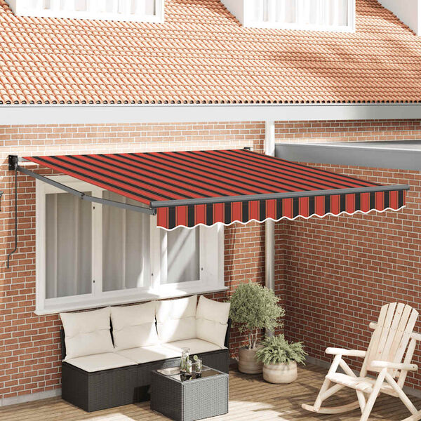 vidaXL Retractable Awning Orange and Brown 3x2.5 m Fabric and Aluminium