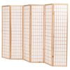 vidaXL Folding 6-Panel Room Divider Japanese Style 240x170 cm Natural