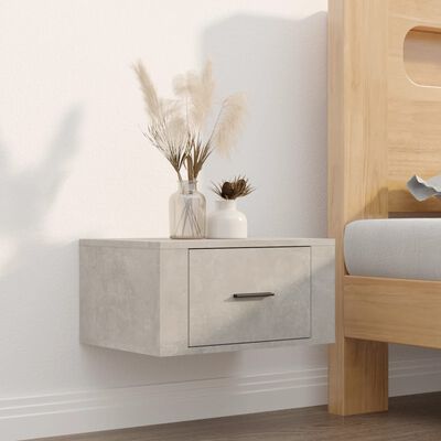 vidaXL Wall-mounted Bedside Cabinet Concrete Grey 50x36x25 cm