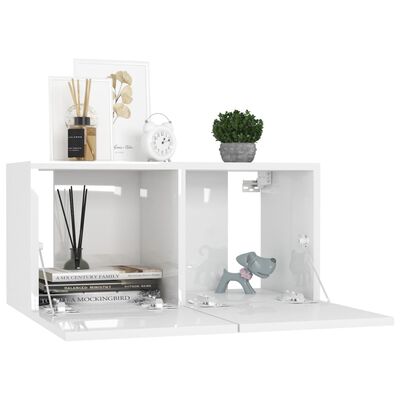 vidaXL Hanging TV Cabinet High Gloss White 60x30x30 cm