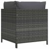 vidaXL Sectional Corner Sofa with Cushions Grey Poly Rattan