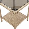 vidaXL Garden Sofa with Table&Cushions L-shaped Beige Poly Rattan