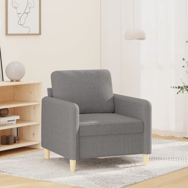 vidaXL Sofa Chair Light Grey 60 cm Fabric