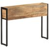 vidaXL Planter | Natural Mango Wood | Solid Mango Wood, Powder-Coated Iron