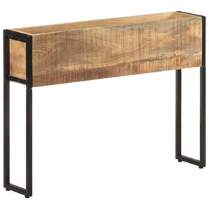 vidaXL Planter | Natural Mango Wood | Solid Mango Wood, Powder-Coated Iron