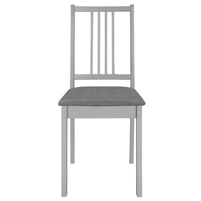 vidaXL Dining Chairs with Cushions 4 pcs Grey Solid Wood