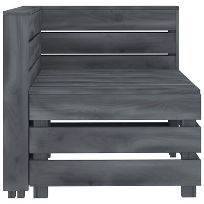 vidaXL Garden 4-Seater Pallet Sofa Wood Grey
