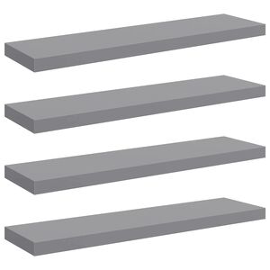 vidaXL Floating Wall Shelves 4 pcs Grey 90x23.5x3.8 cm MDF