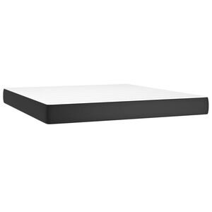 vidaXL Pocket Spring Bed Mattress Medium Black 152x203x20 cm Queen Faux Leather
