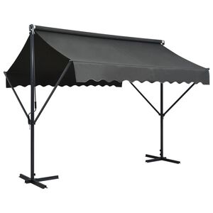 vidaXL Awning | Anthracite | Powder-coated steel, 100% polyester with PU coating