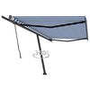 vidaXL Freestanding Manual Retractable Awning 500x300 cm Blue/White