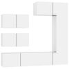 vidaXL 6 Piece TV Cabinet Set High Gloss White Engineered Wood