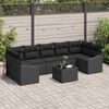vidaXL Sofa Set with Cushion with Storage 8 pcs Black Poly Rattan