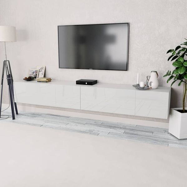 vidaXL TV Cabinets 2 pcs Engineered Wood 120x40x34 cm High Gloss White