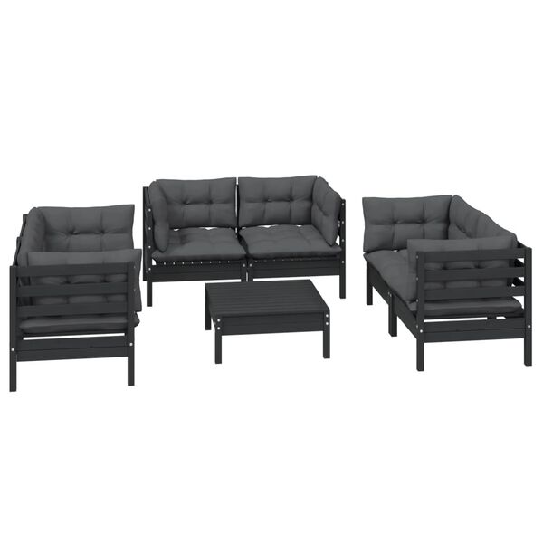 vidaXL 7 Piece Garden Lounge Set with Cushions Solid Pinewood