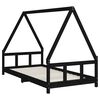 vidaXL Kids Bed Frame Black 90x190 cm Solid Wood Pine